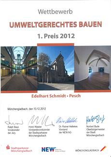Auszeichnung für „Umweltgerechtes Bauen“ 2012
